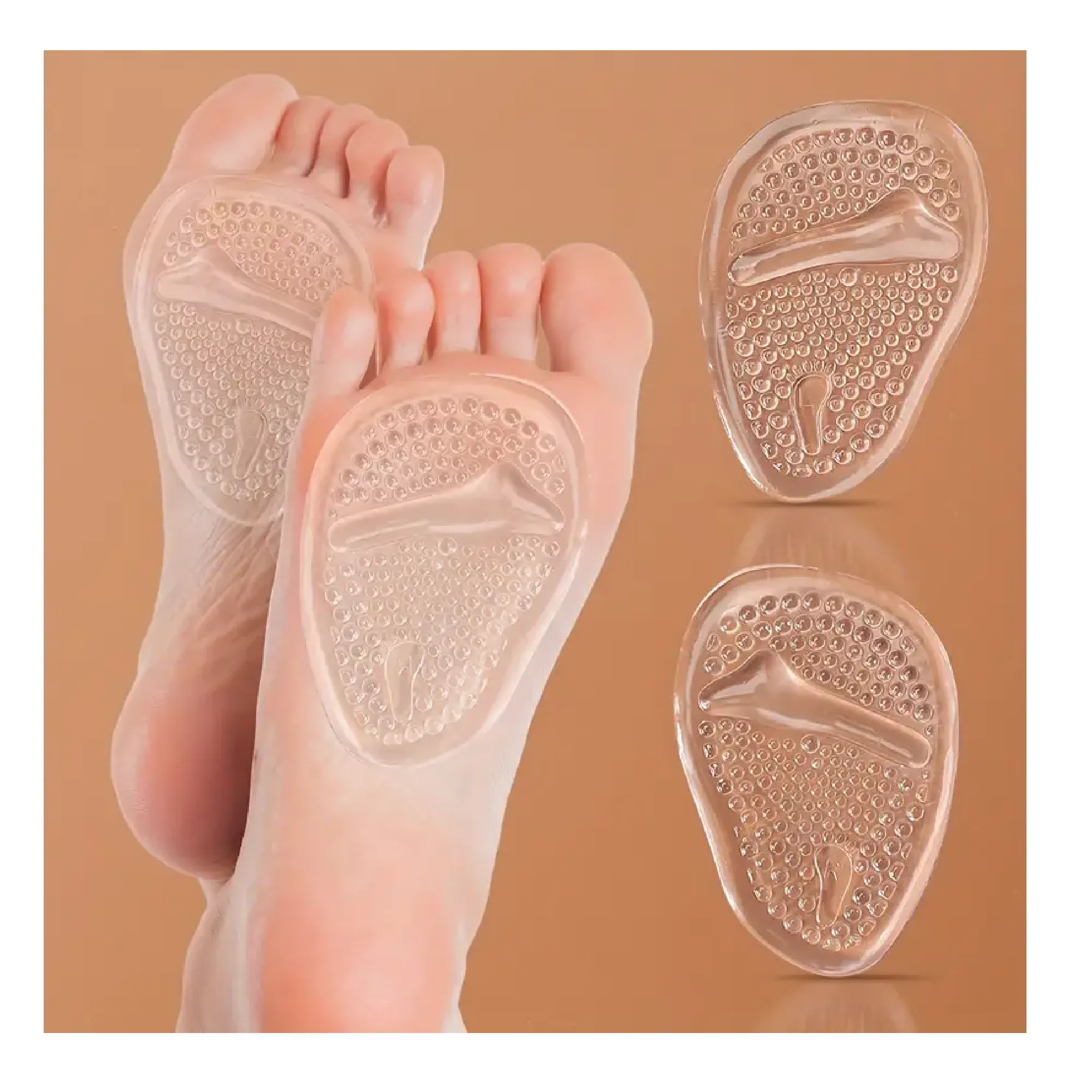 2pcs/pair Silicone Transparent Metatarsal Pads, Heel Inserts For Women