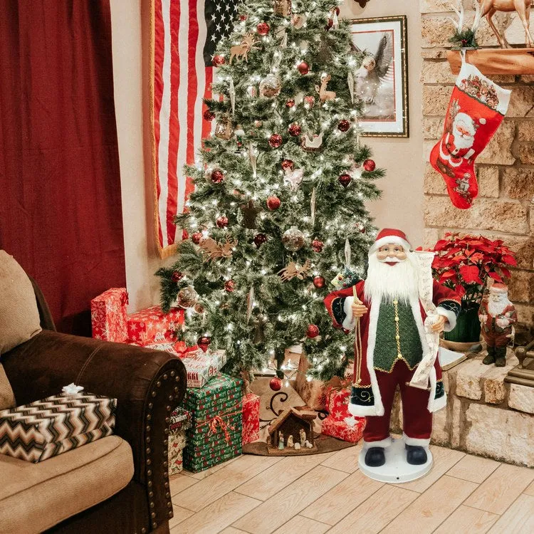 36" Dancing Santa with Scroll