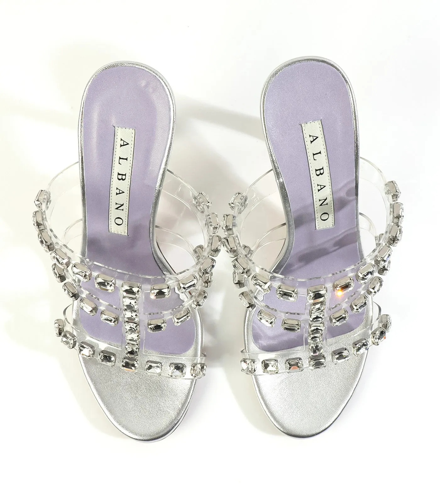 5062 Heeled Mule Silver