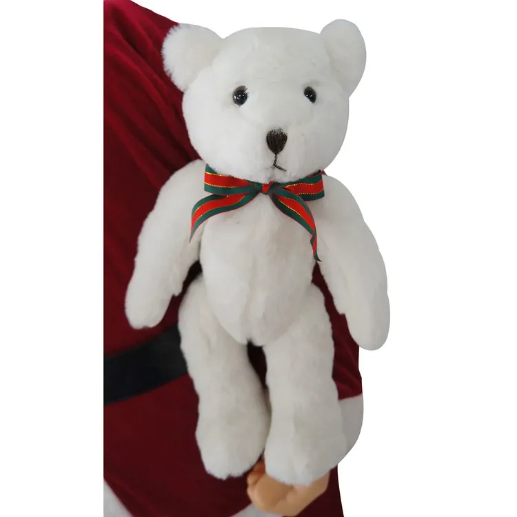 58" Dancing Santa with Teddy Bear