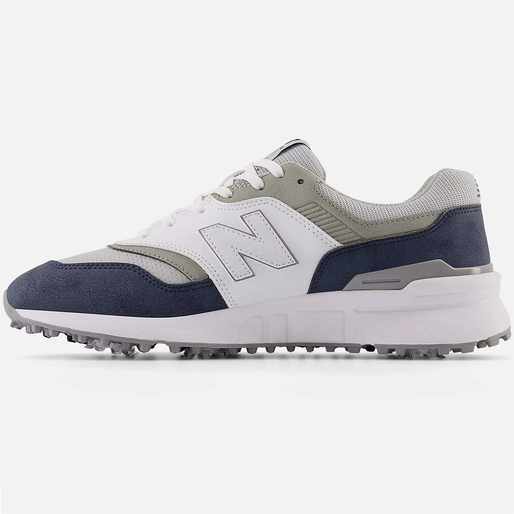 997 Waterproof Spiked Golf Shoes White/Navy - AW24