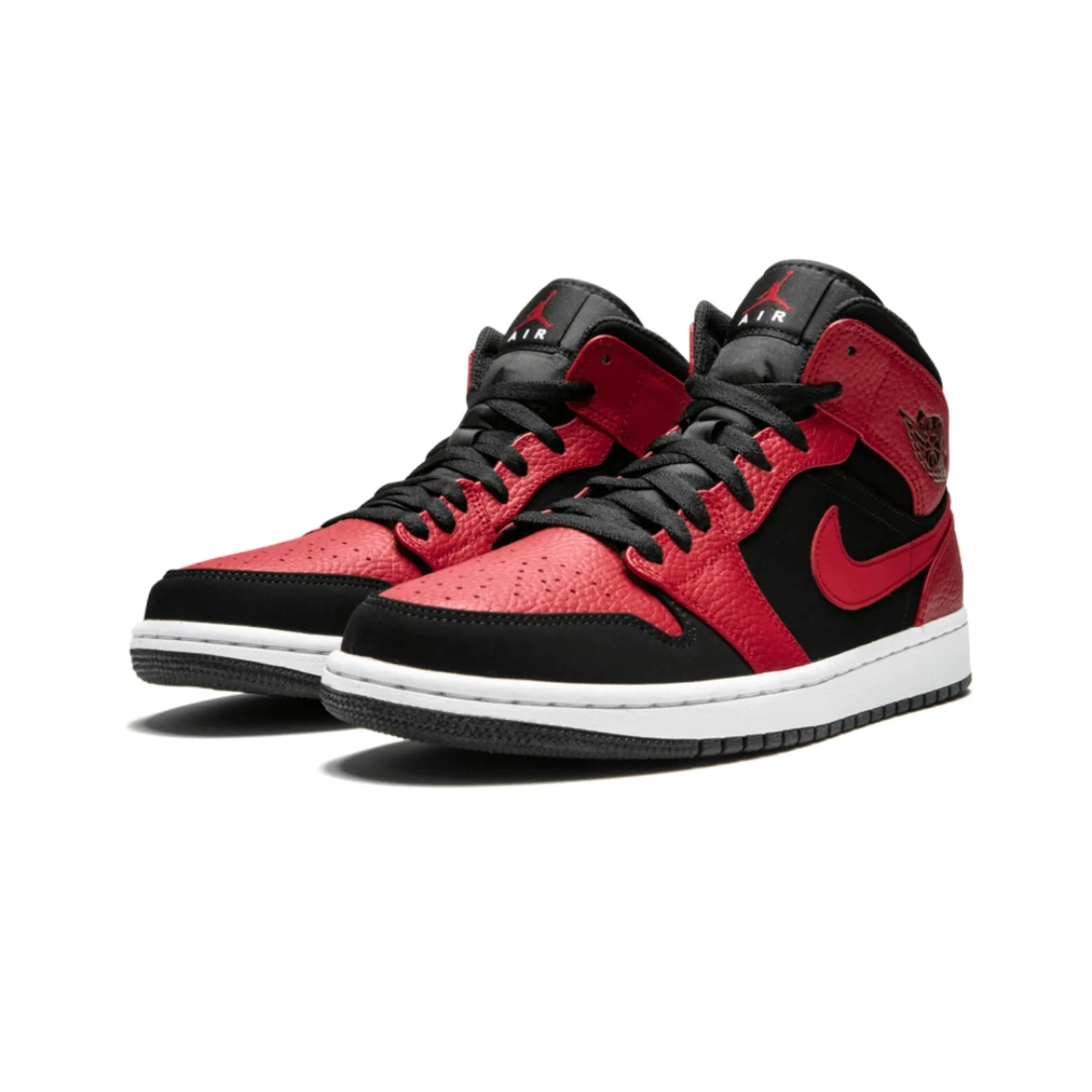 Air Jordan 1 Mid Reverse Bred Black White Gym Red