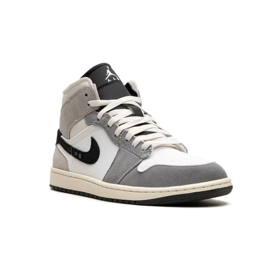 Air Jordan 1 Mid SE Craft White Cement Grey Black White Tech Grey