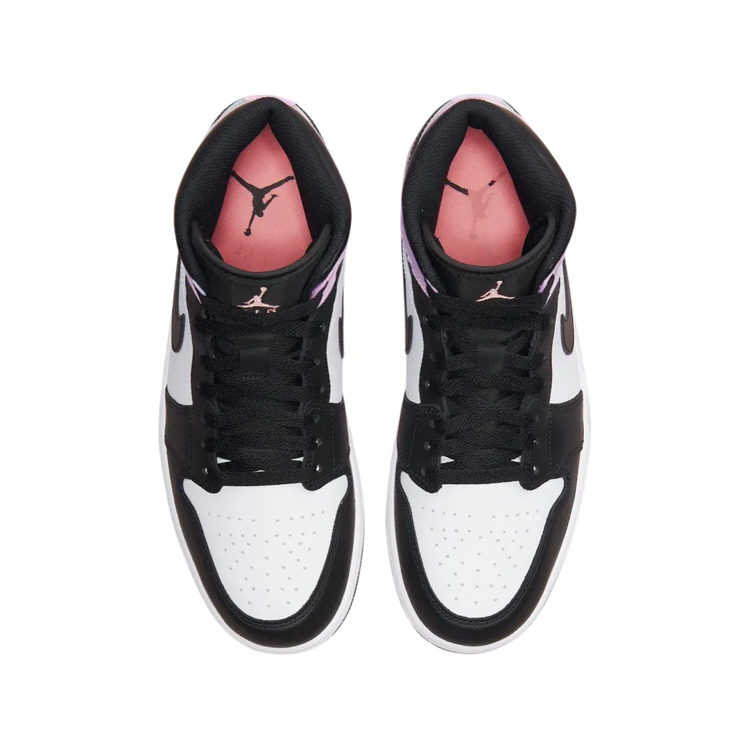 Air Jordan 1 Mid SE Tie Dye Zen Master Black Bleached Coral White Amethyst