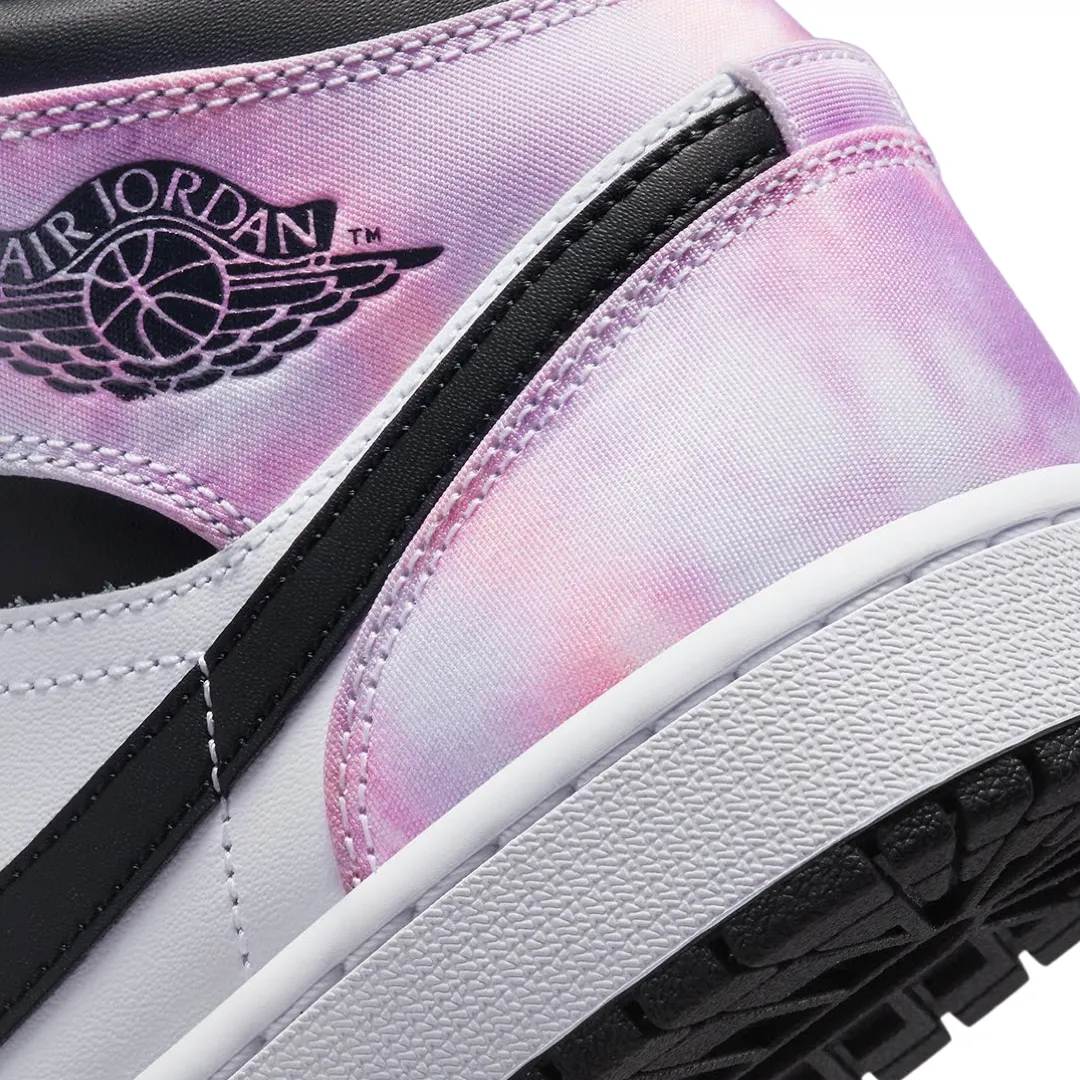 Air Jordan 1 Mid SE Tie Dye Zen Master Black Bleached Coral White Amethyst