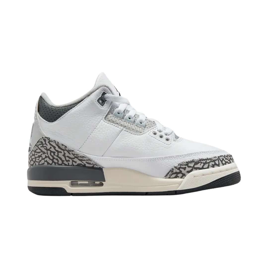 Air Jordan 3 (GS) Hide and Seek White Black Iron Light Ash Grey Cement Grey