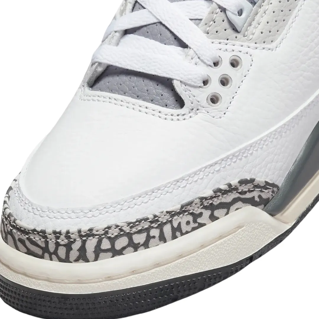 Air Jordan 3 (GS) Hide and Seek White Black Iron Light Ash Grey Cement Grey