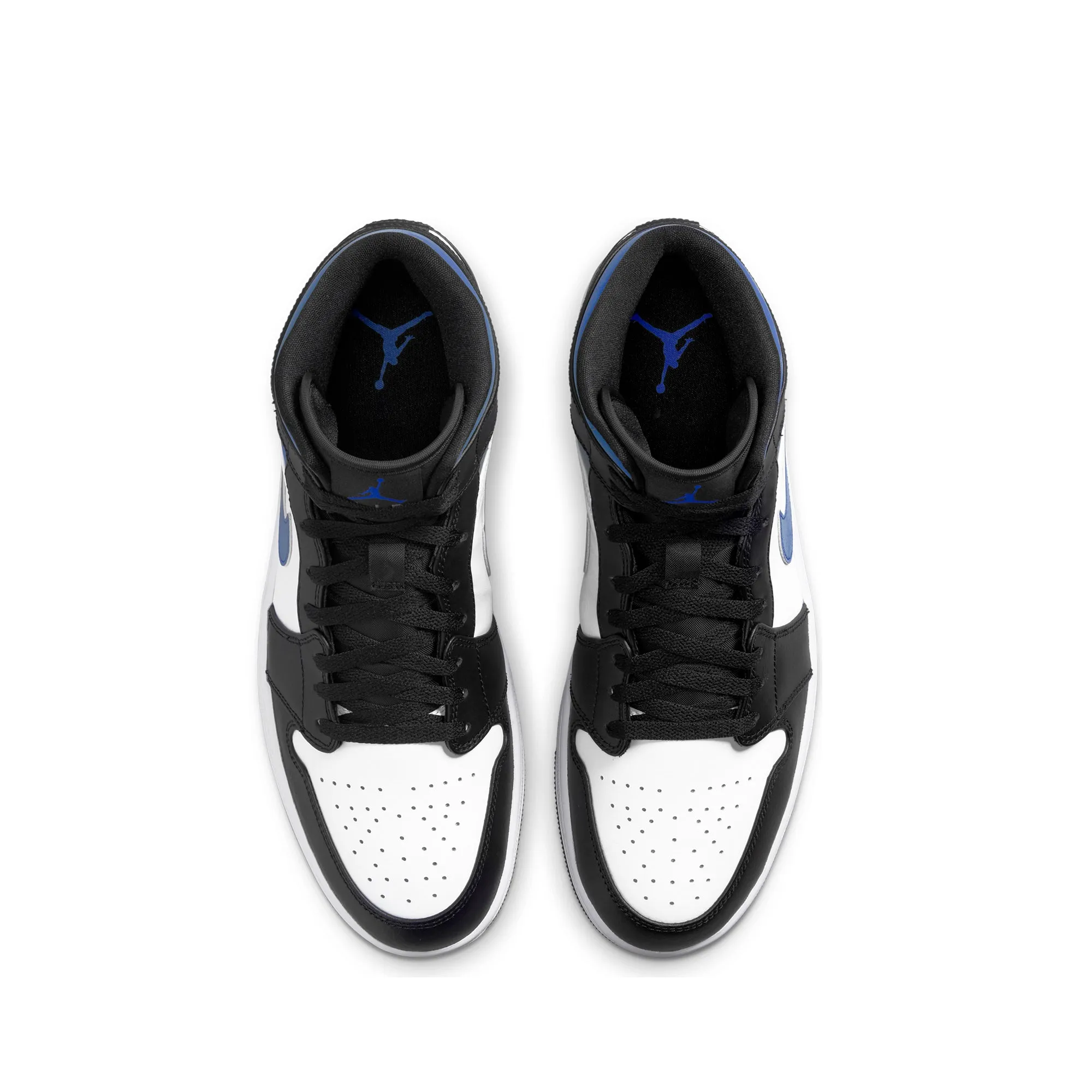 Air Jordan Mens 1 Mid Shoes White/Racer Blue/Black