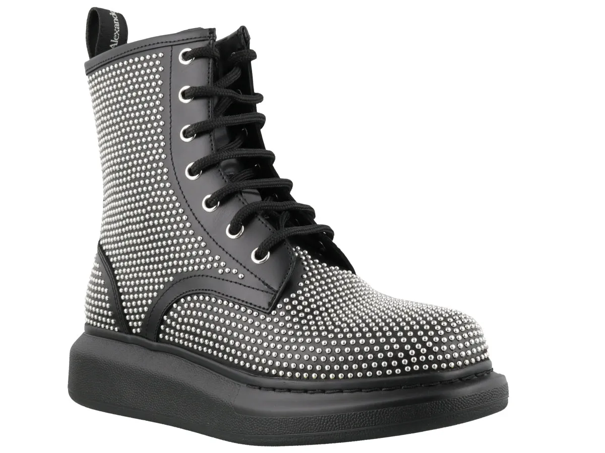 Alexander McQueen Hybrid Studded Lace Up Boots