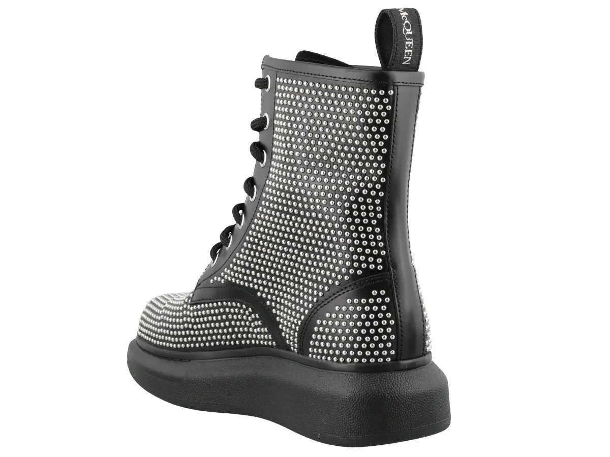 Alexander McQueen Hybrid Studded Lace Up Boots