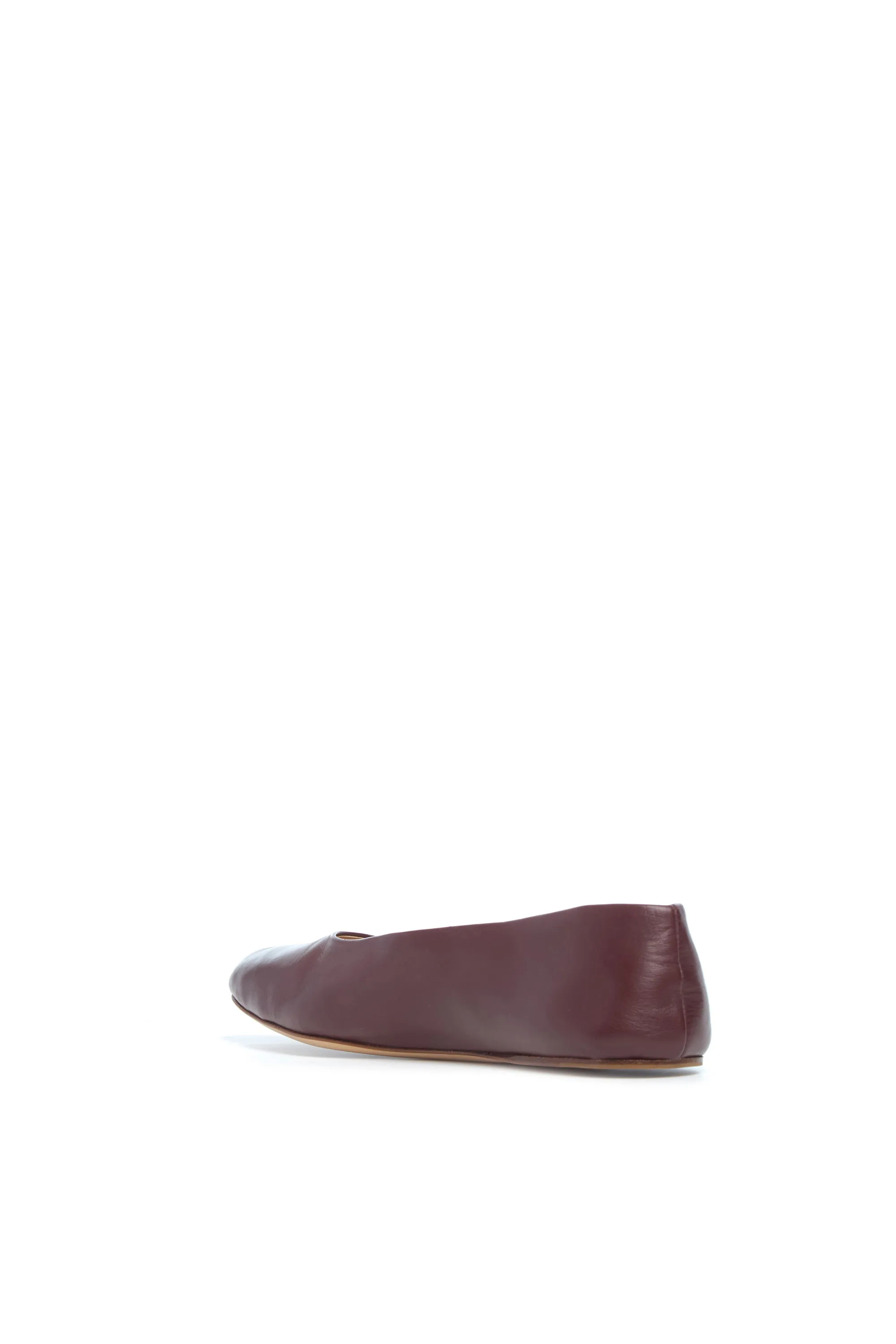 Andre Ballerina Flat Shoe in Bordeaux Leather