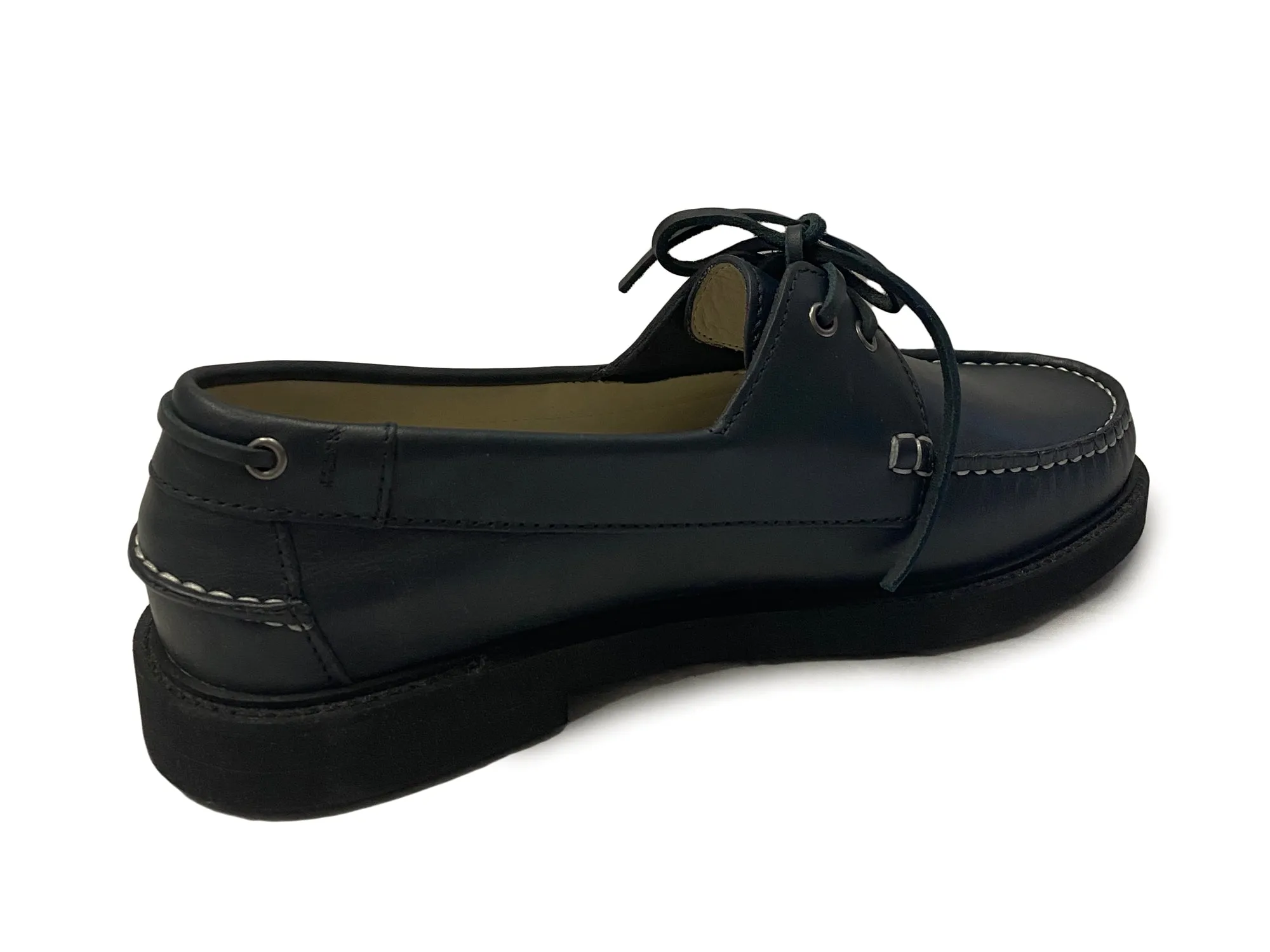 A.P.C. Men's Navy Blue Leather Boat Shoes $455 NWOB