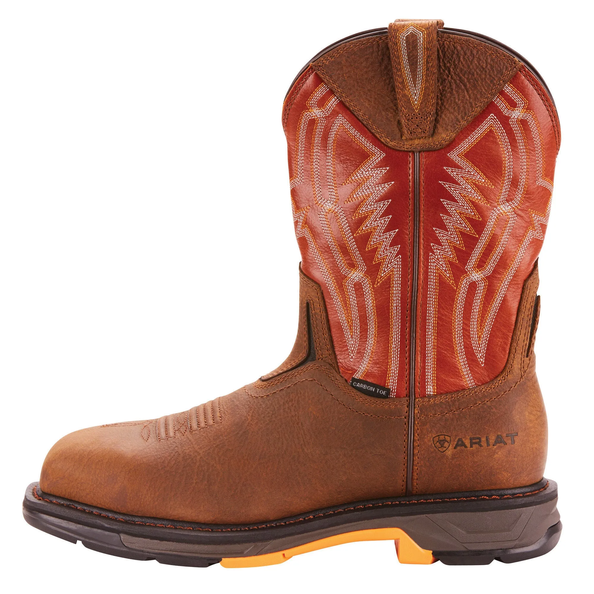 Ariat Mens Workhog Xt Dare Carbon Toe Work Boot Bruin Brown