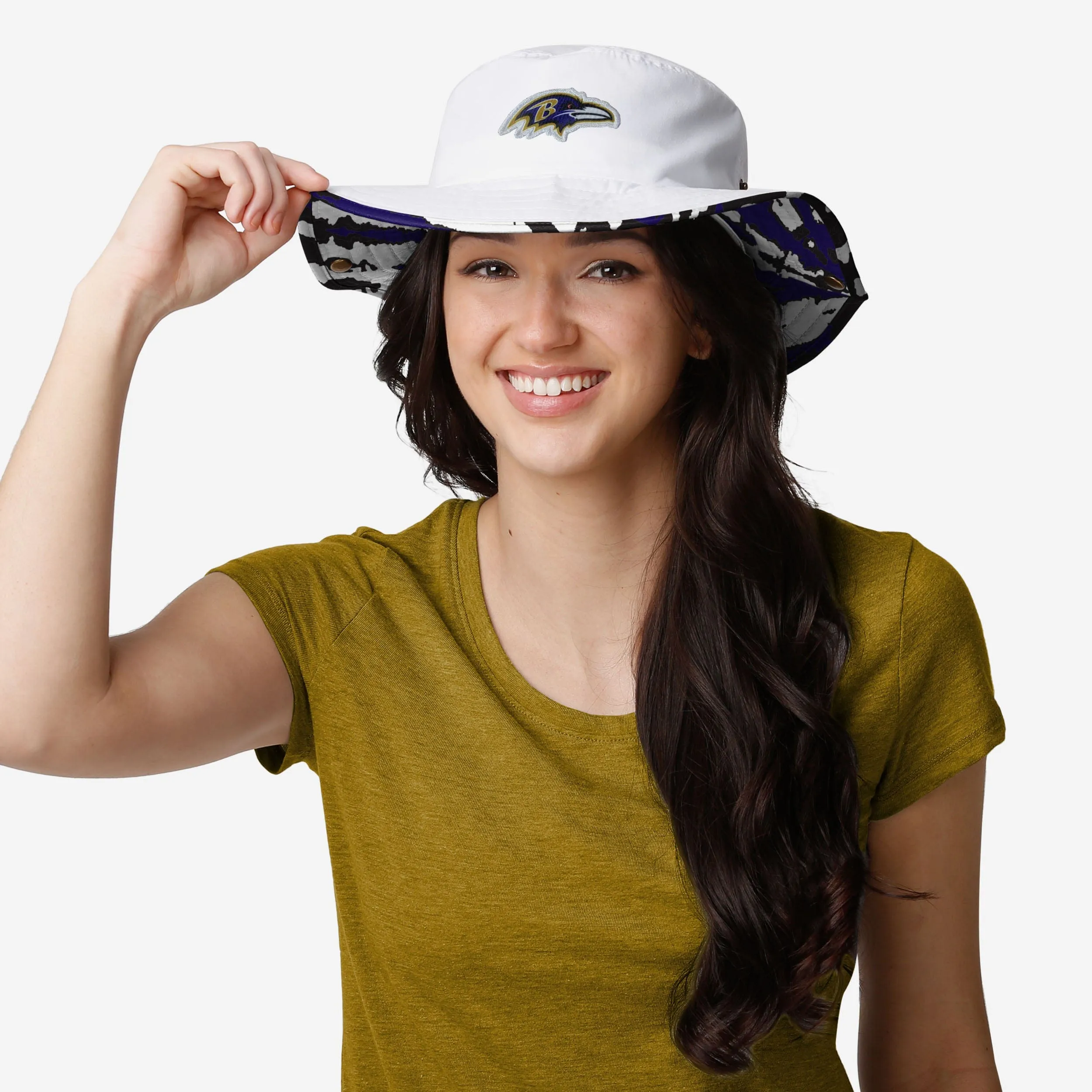 Baltimore Ravens Womens White Hybrid Boonie Hat