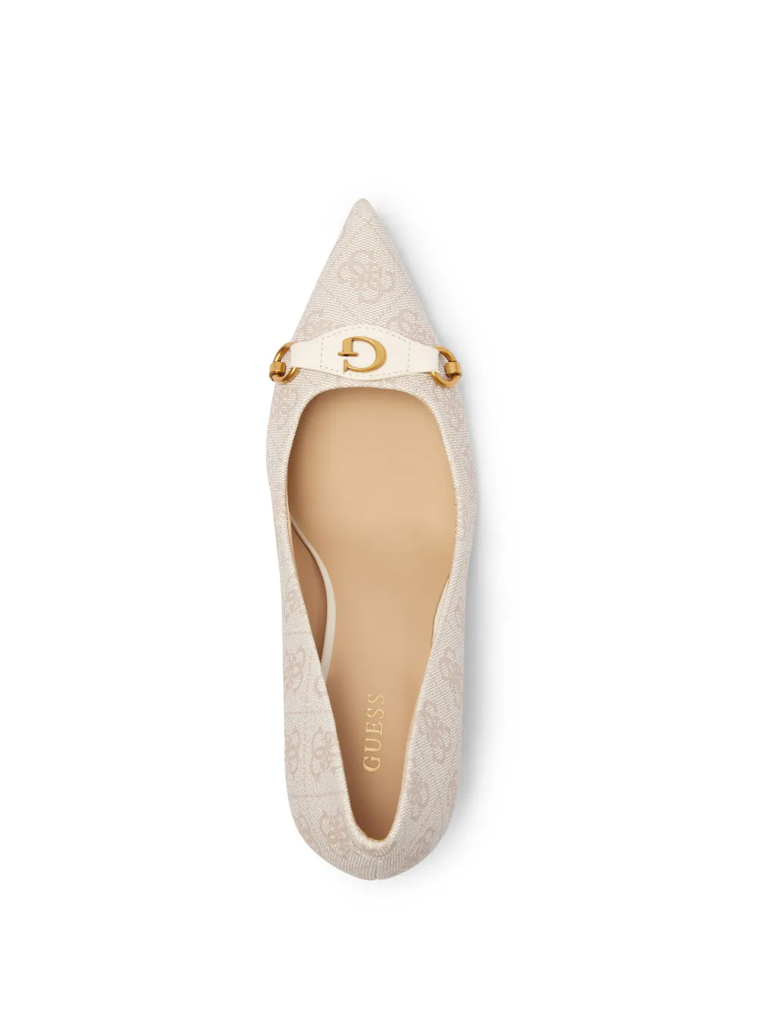 Beige Logo Scalee Stiletto Heels