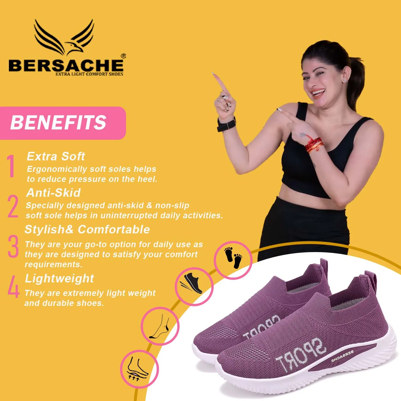 Bersache Lightweight Casual Loafers Shoes For Women      -     7072