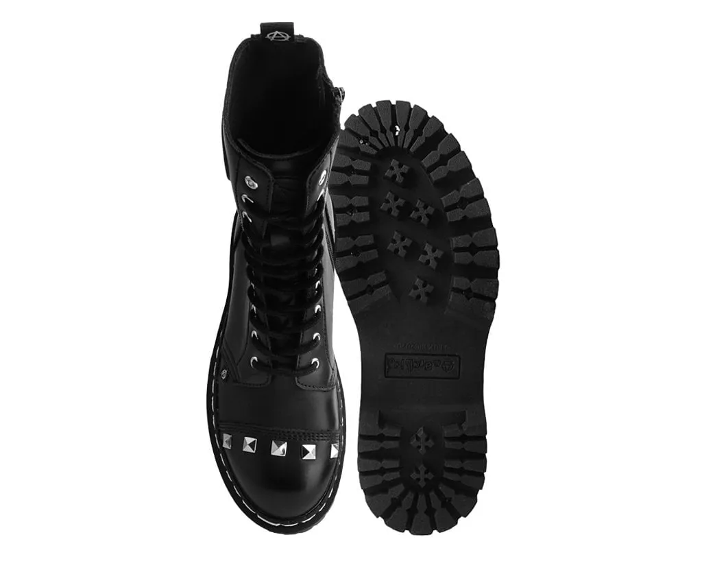 Black 10-Eye Spiked Anarchic Dino Boot