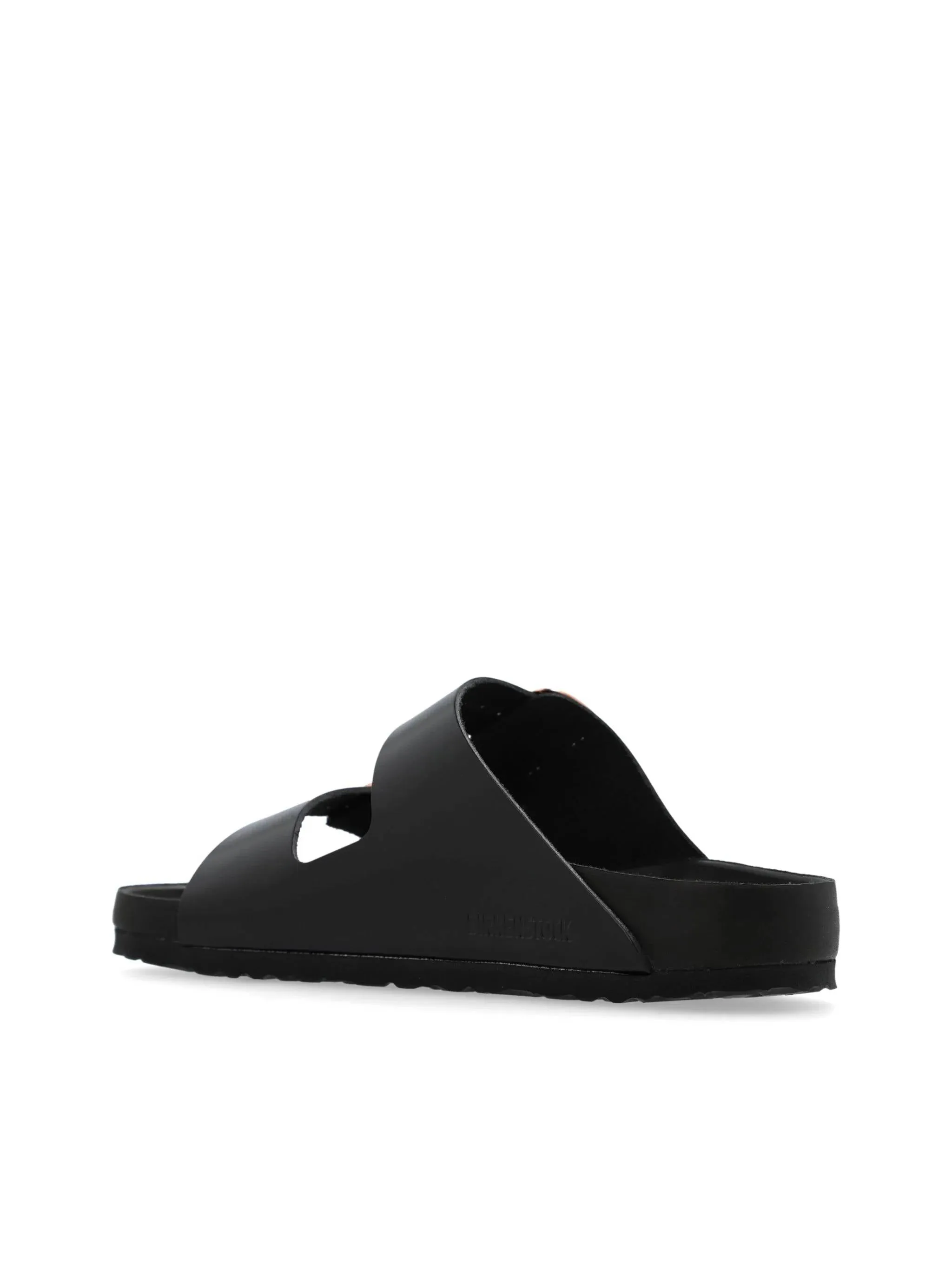 Black Leather Big Buckle Sandals