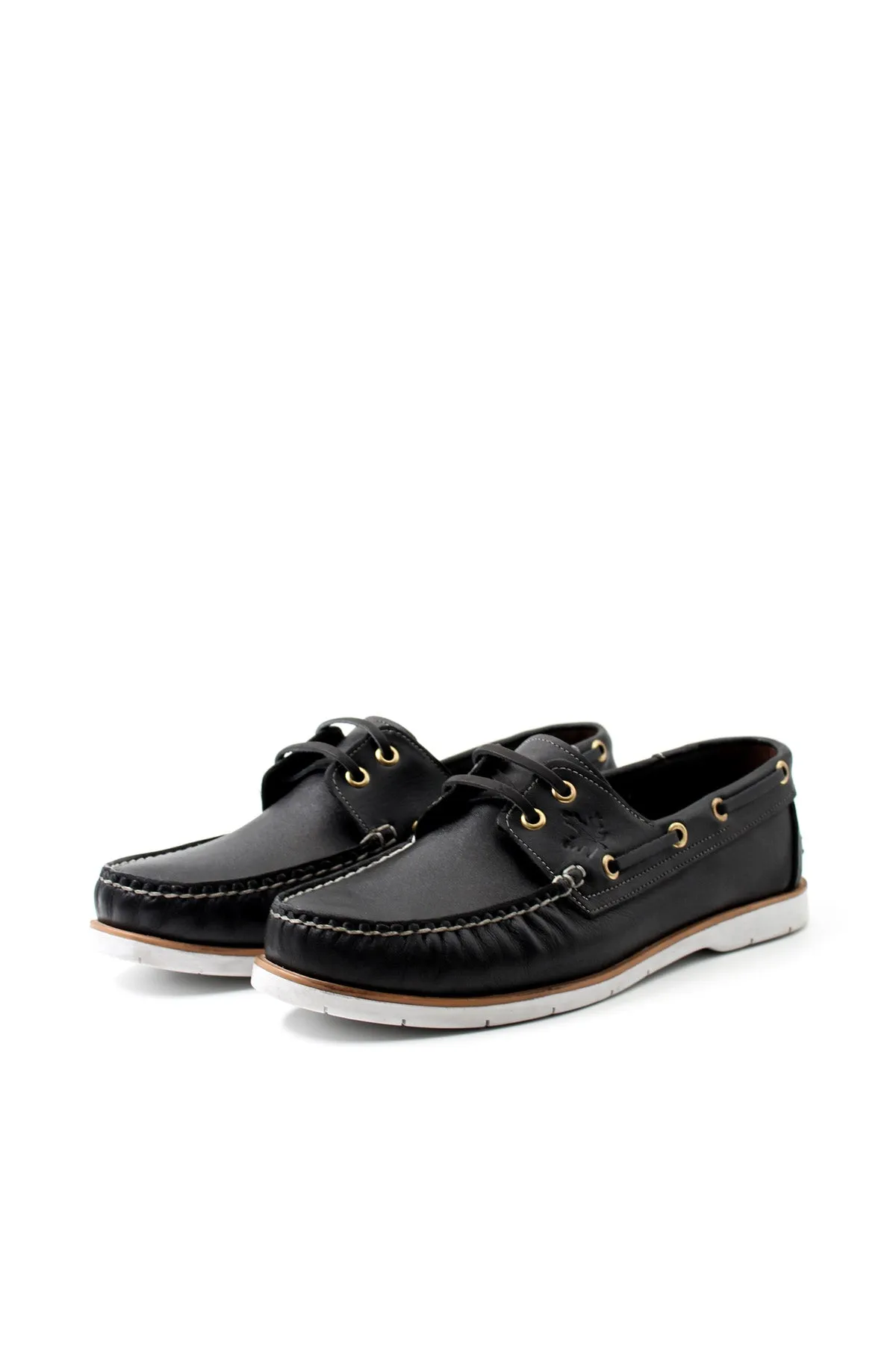 Black Leather Boat Shoes Wessi