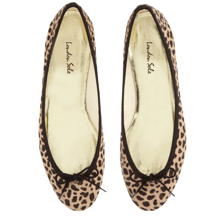 Black Leopard Pirouette Flats