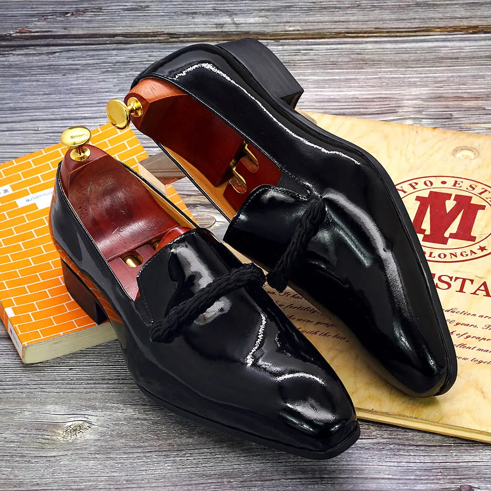 Black Patent Leather Loafers Shoes