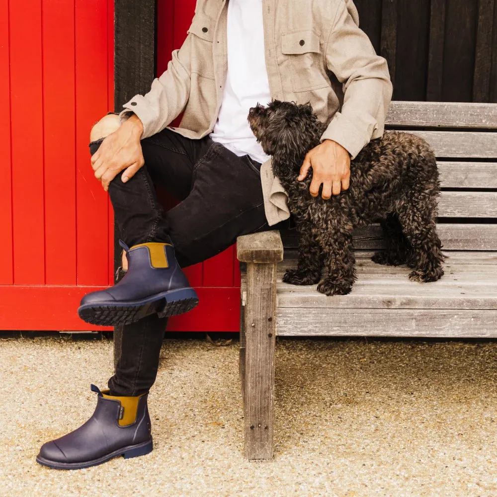 Bobbi Wellington Boot // Oxford Blue & Tan