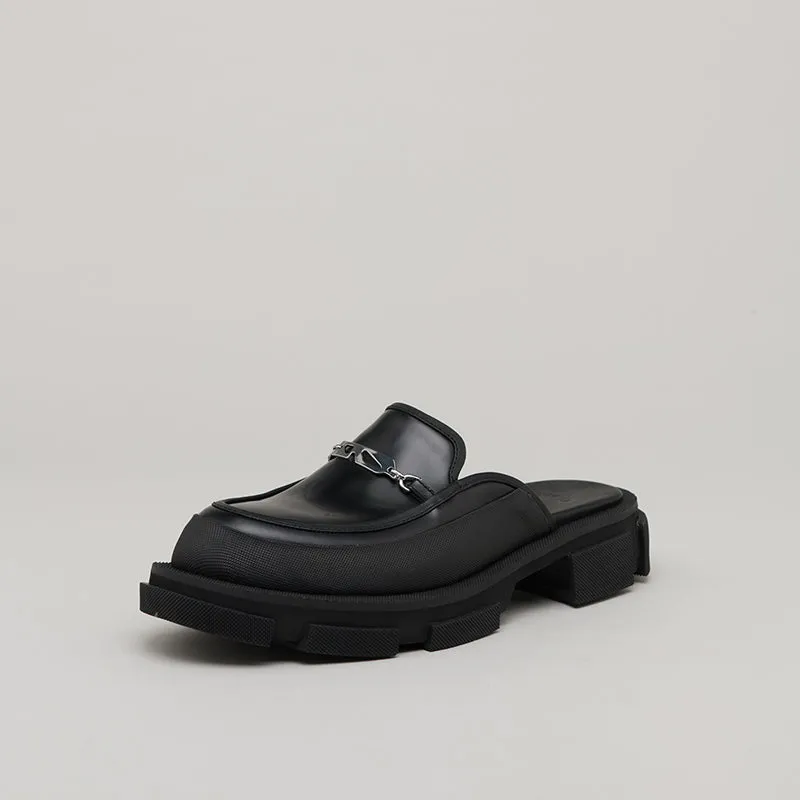 both - GAO LOAFER MULE-BLACK