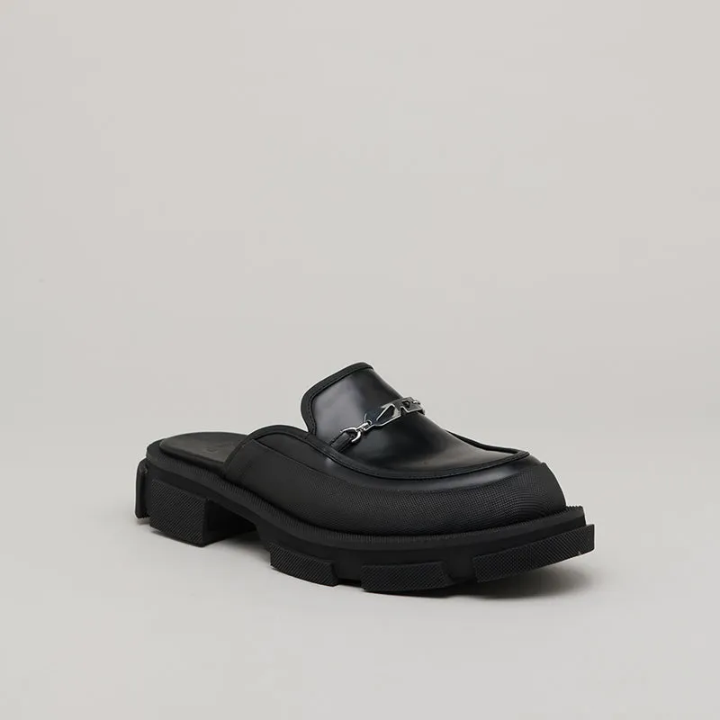 both - GAO LOAFER MULE-BLACK