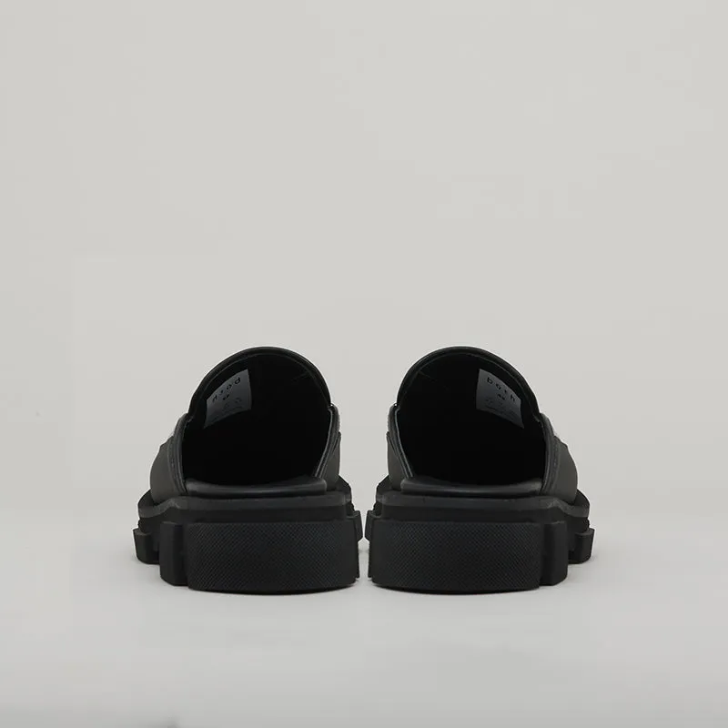 both - GAO LOAFER MULE-BLACK