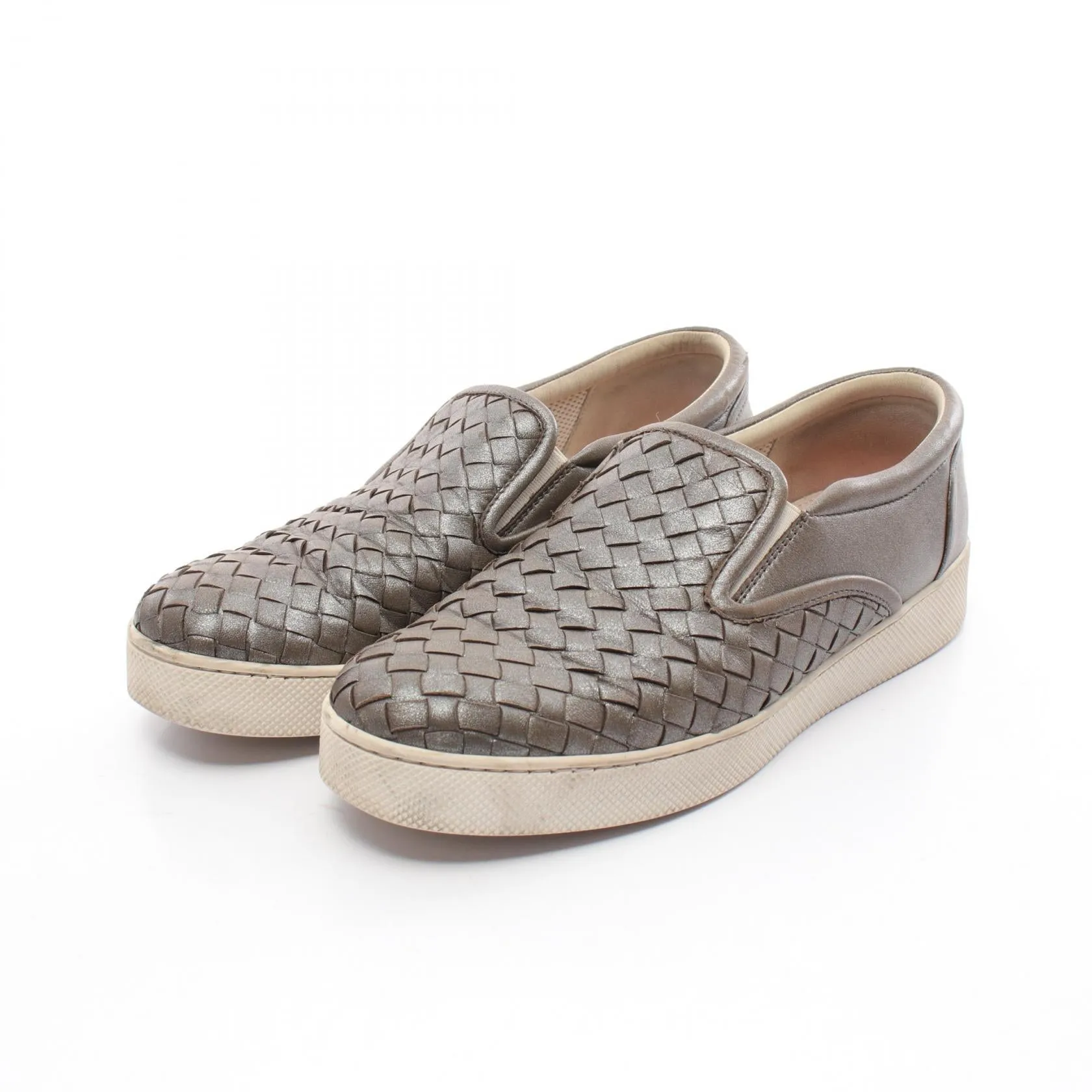 Bottega Veneta Leather Intrecciato Slip-On Shoes