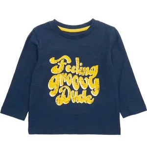 Boys Navy Groovy Dude T-shirt