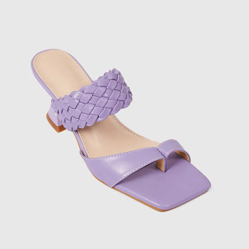 Braided Strap Chunky Sandals Purple