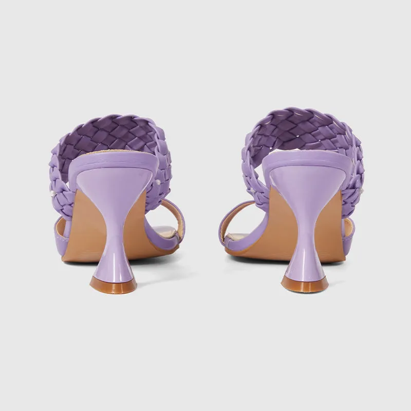 Braided Strap Chunky Sandals Purple