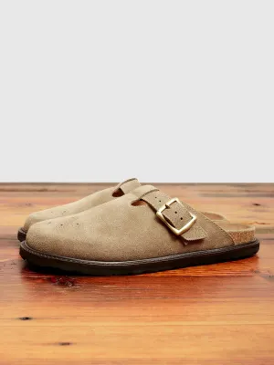 Buggs Suede Mule in Khaki Beige