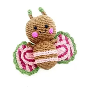 Butterfly Rattle Toy in Pink