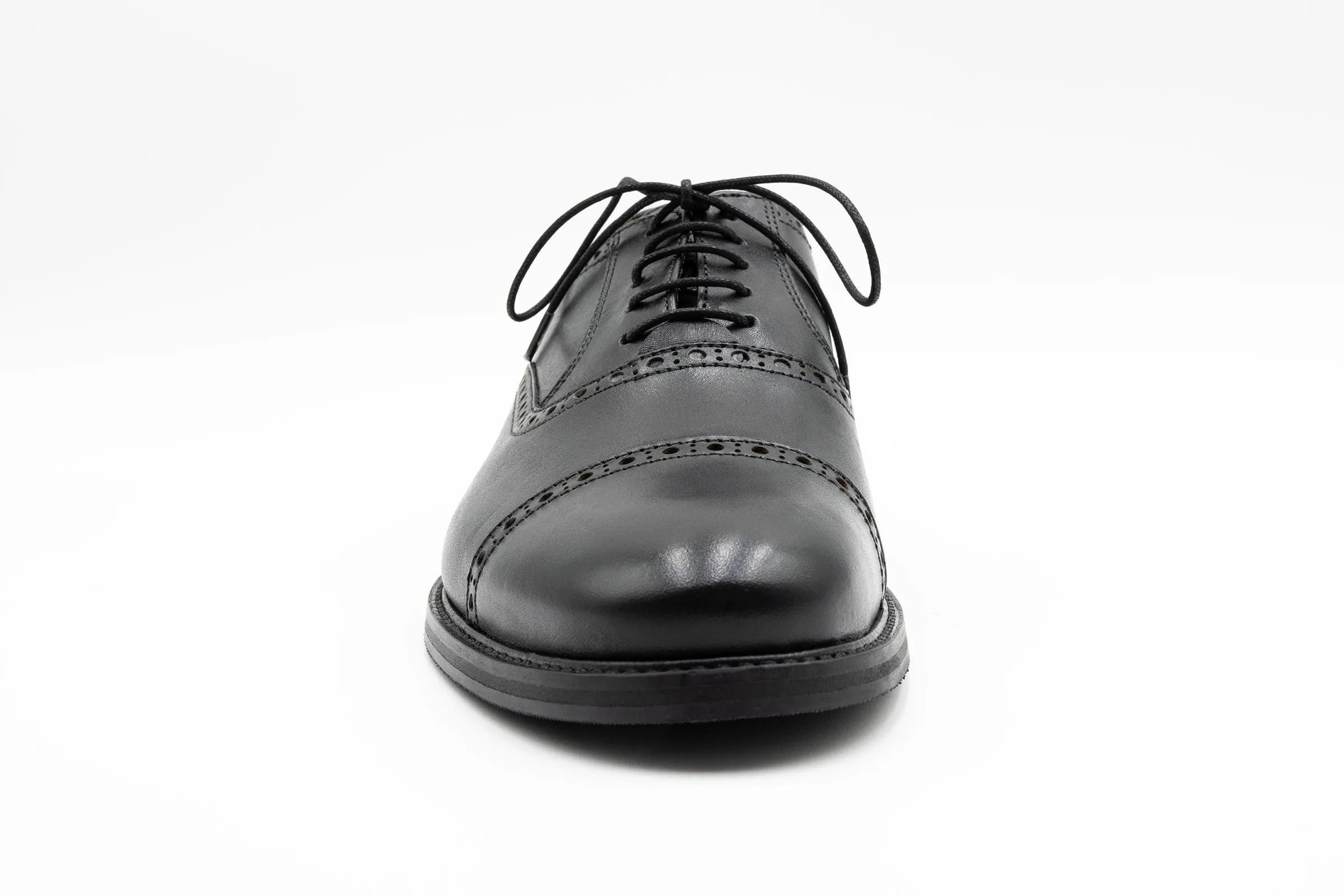 Cambridge Calf Leather Cap Toe - Black