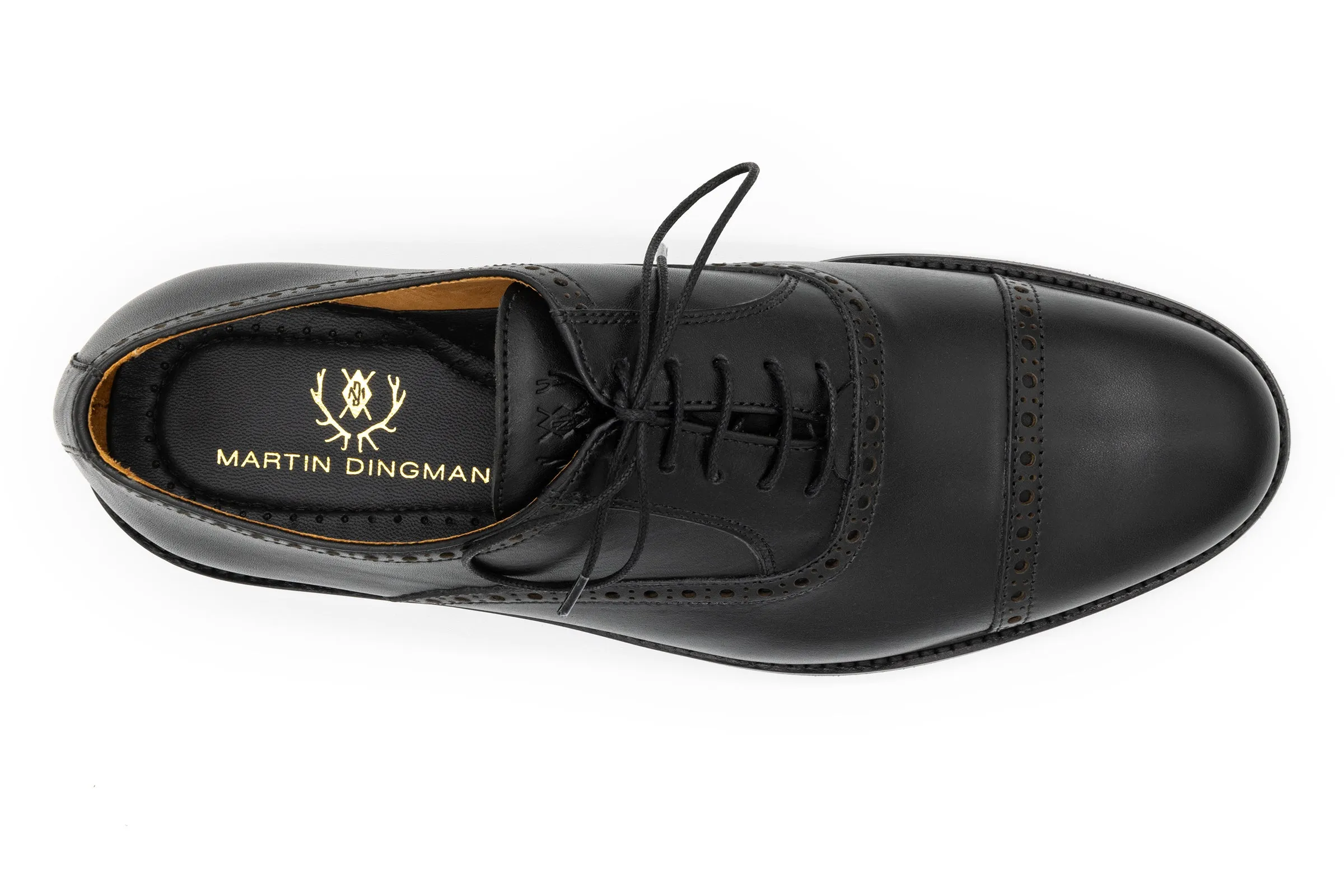 Cambridge Calf Leather Cap Toe - Black