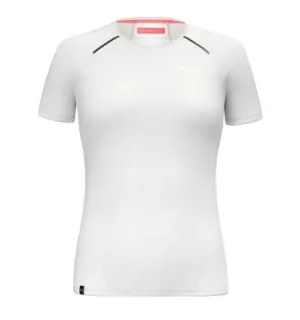 Camiseta de senderismo Salewa PEDROC DRY HYB T-SHIRT. (blanca) Mujer