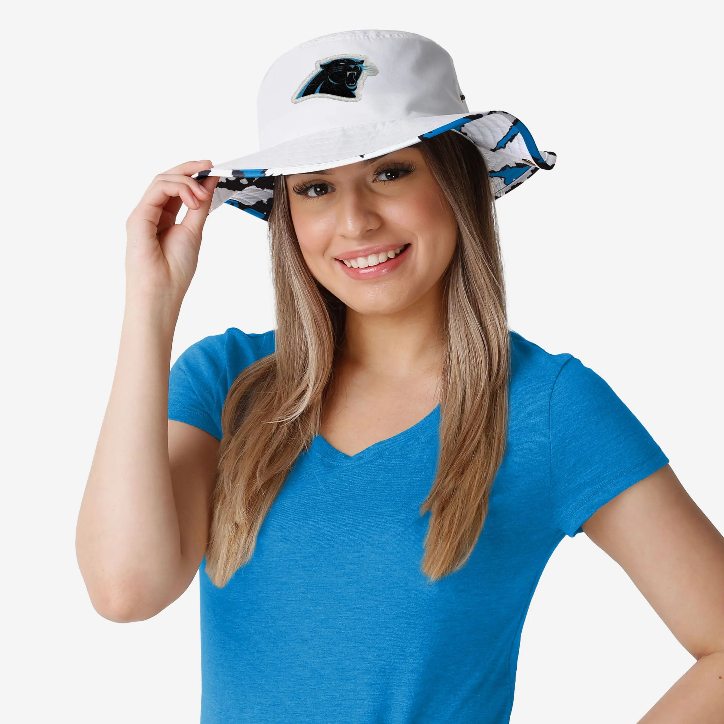 Carolina Panthers Womens White Hybrid Boonie Hat