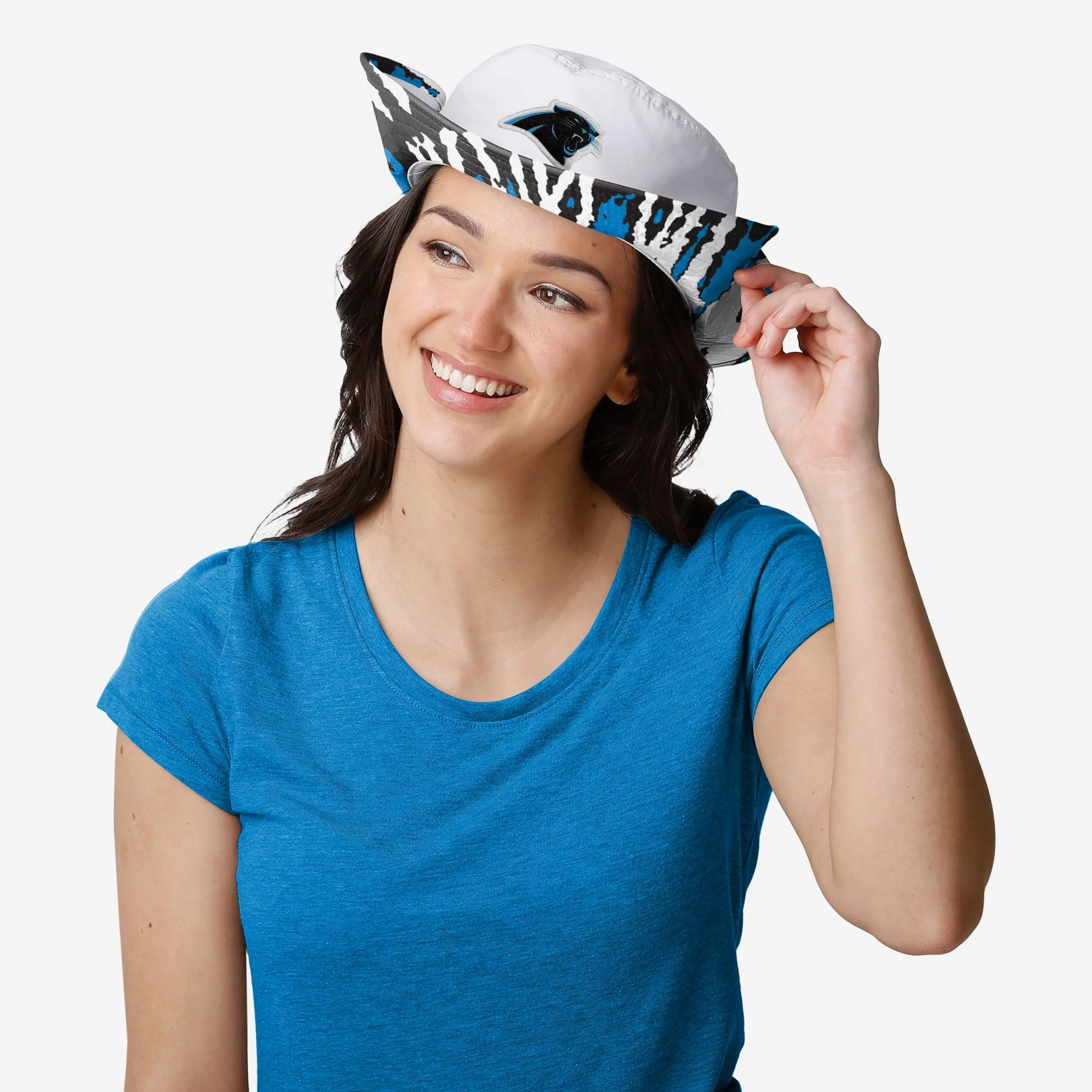 Carolina Panthers Womens White Hybrid Boonie Hat