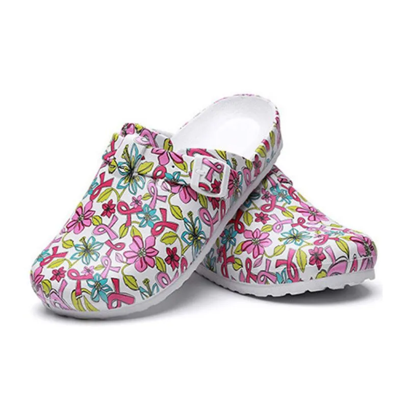 Cartoon Pattern Pillow Mules Slip On Shoes Soft Sole Buckle Belt Platform Casual Slides