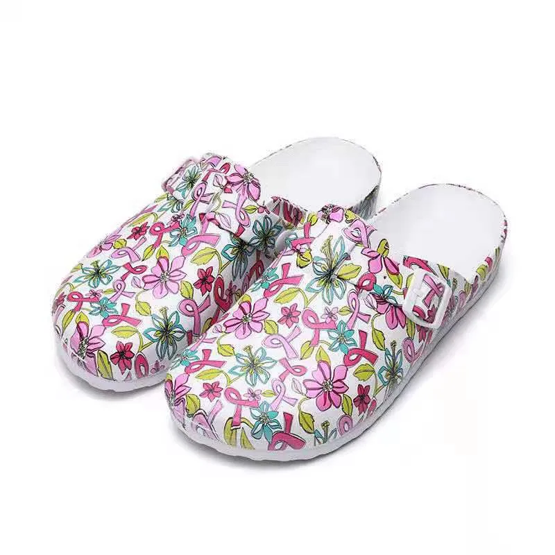 Cartoon Pattern Pillow Mules Slip On Shoes Soft Sole Buckle Belt Platform Casual Slides