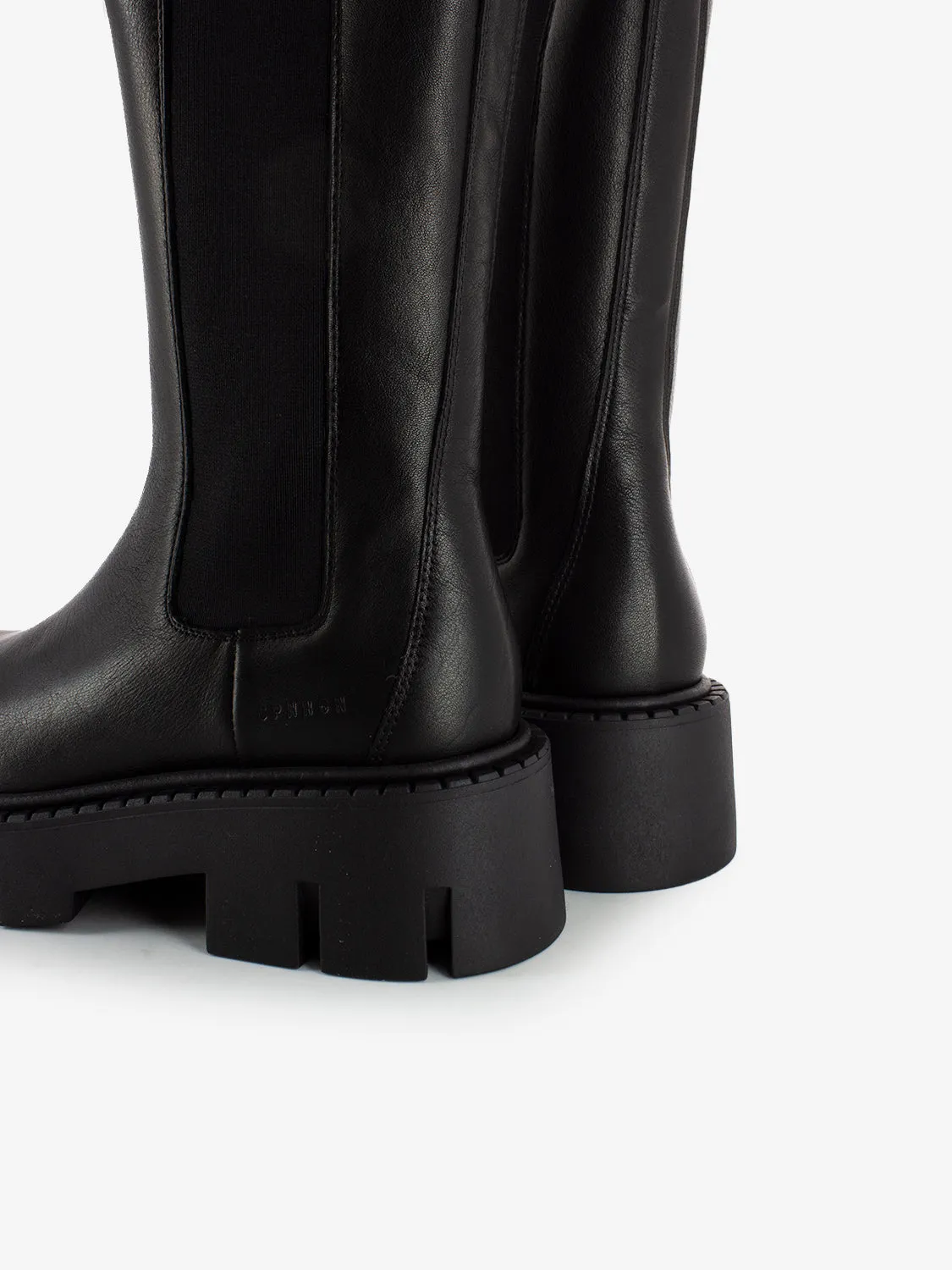 Chelsea boots platform in pelle nera