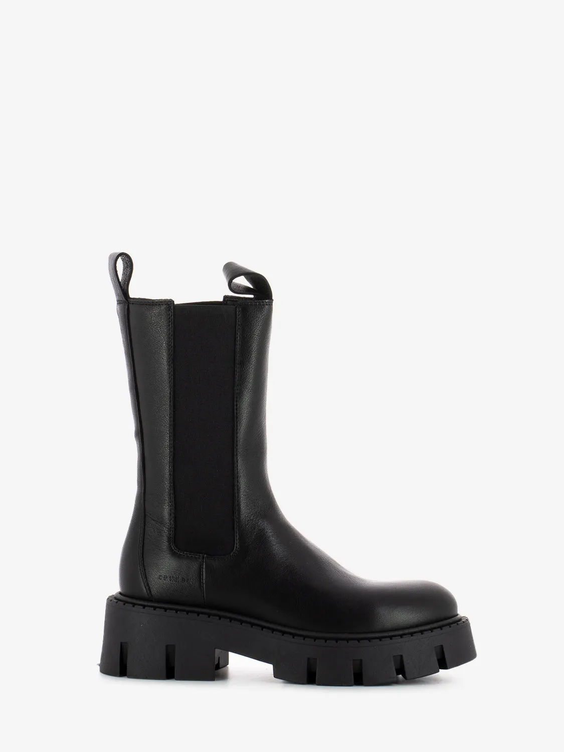 Chelsea boots platform in pelle nera