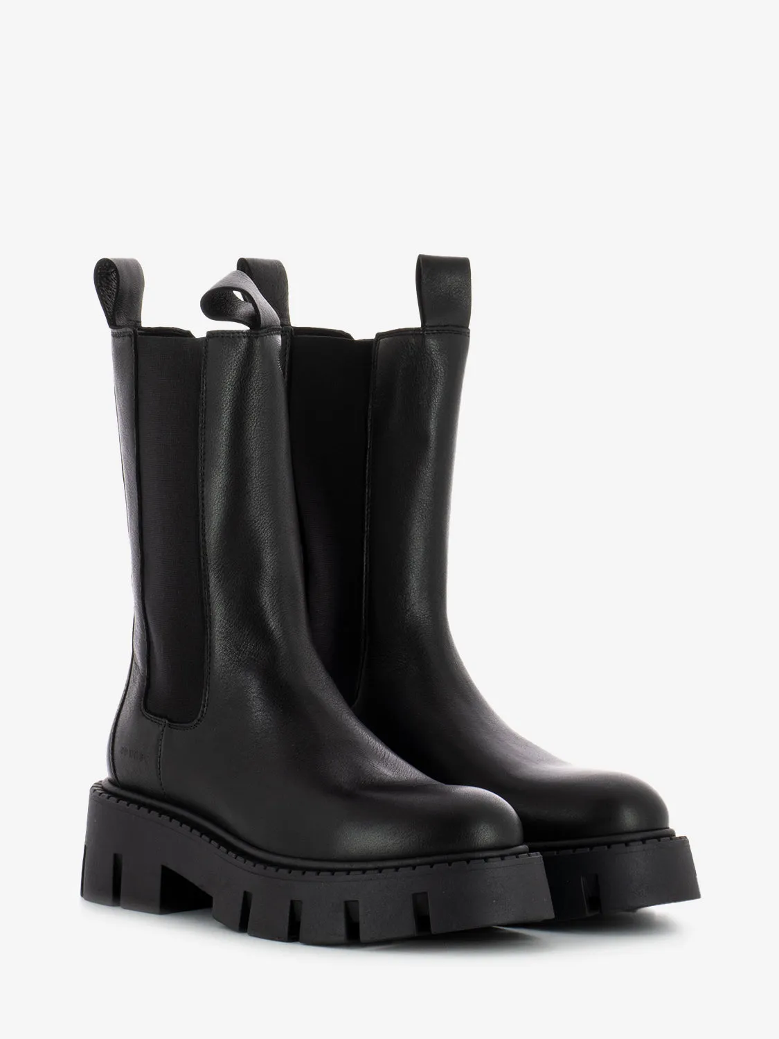 Chelsea boots platform in pelle nera