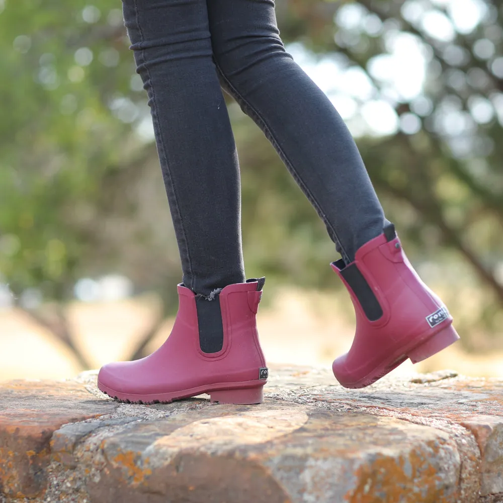 Chelsea Matte Maroon Women's Rain Boots