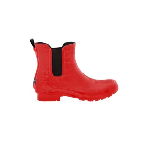 Chelsea Red Croc Emboss Women's Rain Boots