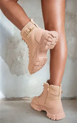 Chunky Lace Up Platform Ankle Boots