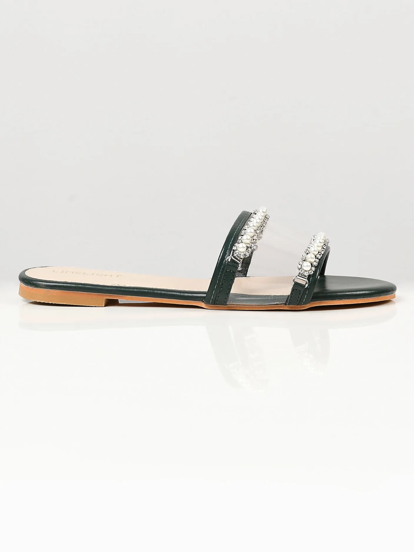 Clear Strap Slides - Green