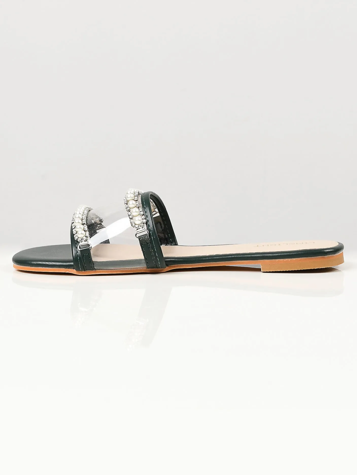 Clear Strap Slides - Green